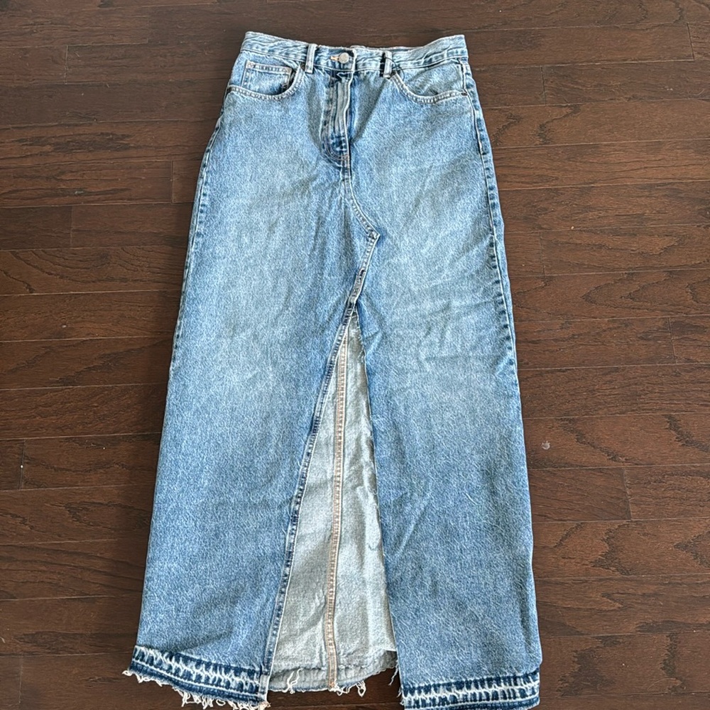 Zara long denim skirt